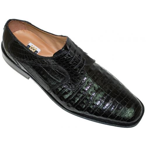 David Eden  "Robert" Black All Over Genuine Crocodile Shoes